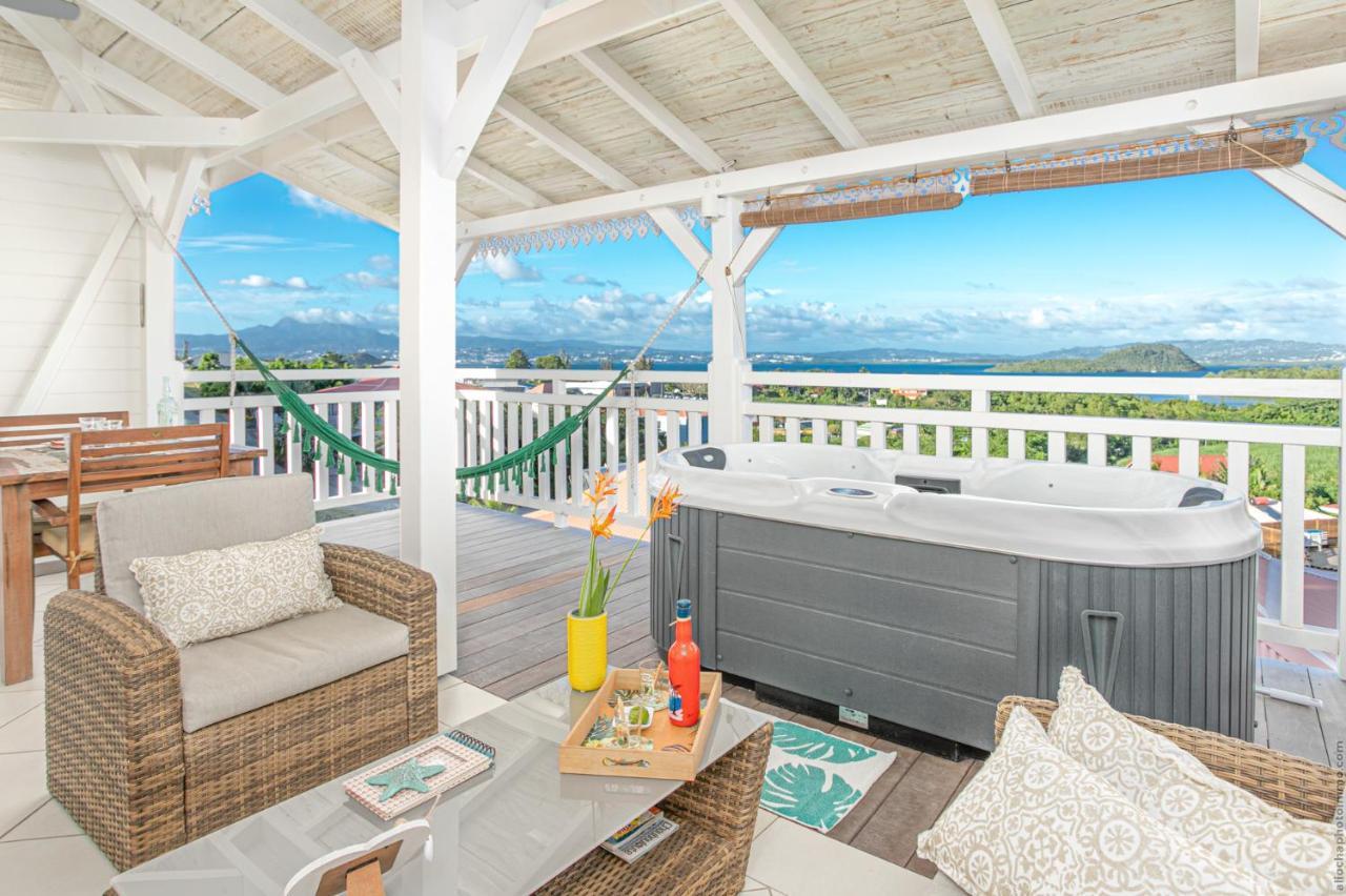 Bungalow Vanille Pacane Vue Mer avec Spa Privé Les Trois-Ilets Esterno foto