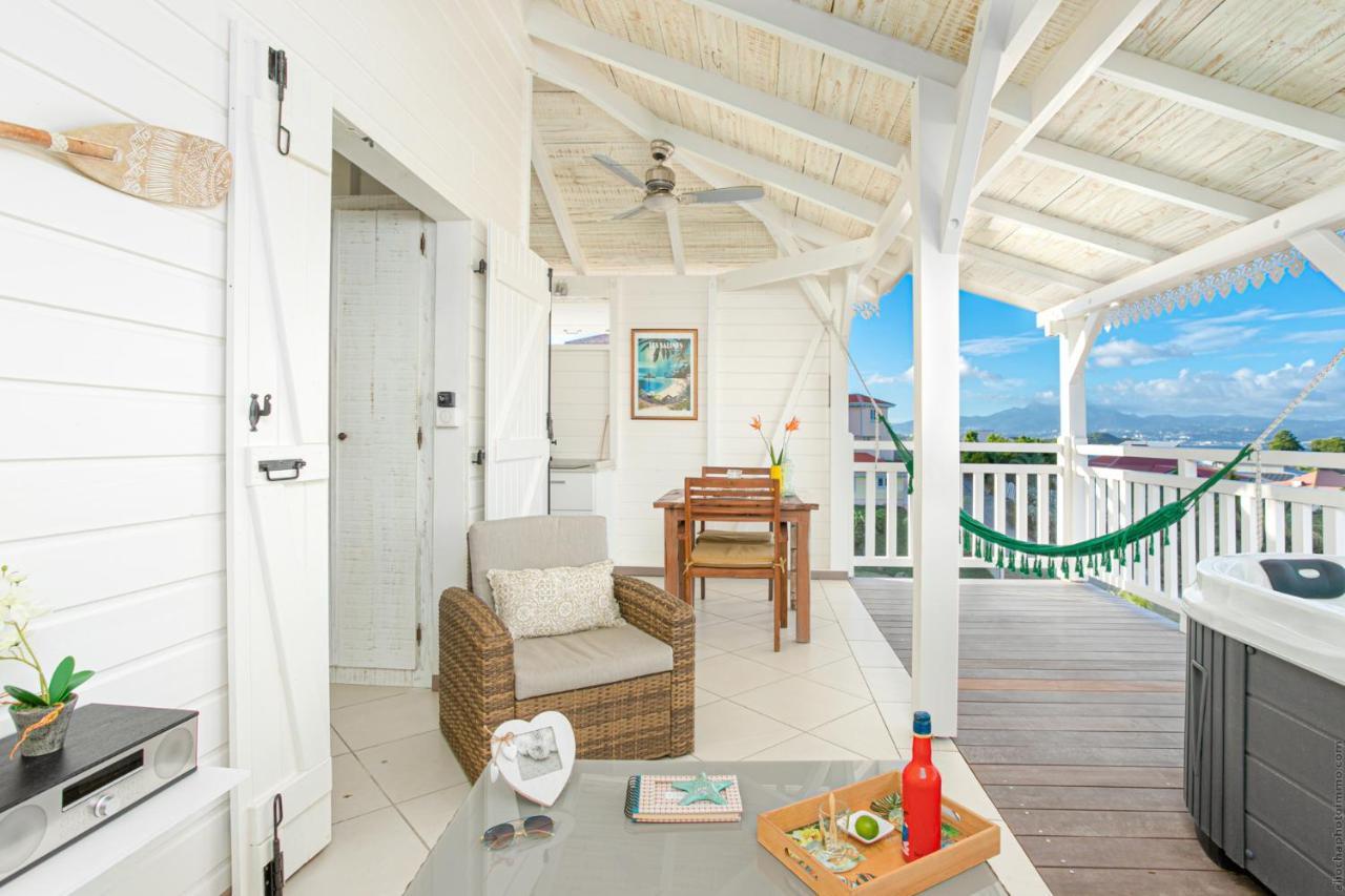 Bungalow Vanille Pacane Vue Mer avec Spa Privé Les Trois-Ilets Esterno foto